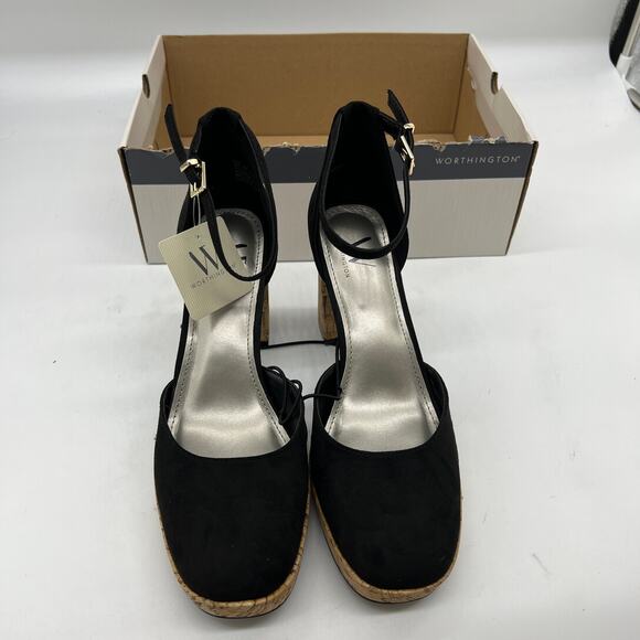 Worthington Womens Panama Block Heel Pumps Black Size 8.5M - Picture 2 of 11